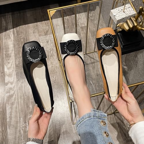 Women's Square Toe Ballet Flats, Comfortable and Casual Slip-On Flats Suitable for Walking, Driving, and Formal Wear 6