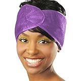 DONNA Extra Large Mesh Wrap 1pc Velcro Mesh Wrap, Silk Wraps, Mesh Wrap for Women’s Hair for Face Wash for Makeup Hair Accessories Headbands– PURPLE Mesh Wrap