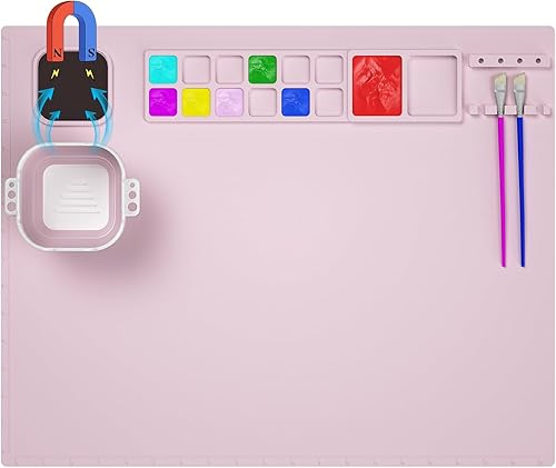 Tapete de silicona para manualidades, tapete de silicona de 20 x 16 pulgadas con taza, hoja de silicona antiadherente para fundición de joyas de