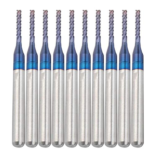 Image of 10Pcs Carbide End Mill Engraving Milling Cutter Blue Corn End Mill Engraving Milling Cutter CNC Router Bits for PCB Machine(1.4mm)