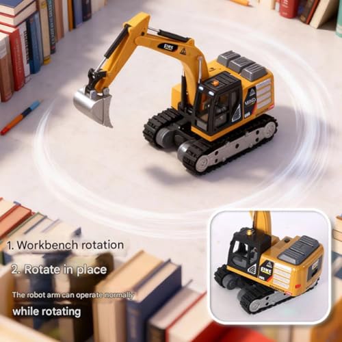 Image of Remote Control Excavator Toy for 6-12 Yr Boys, Best Birthday Gifts for Kids 7 8 9 10 11 Year Old, Rc Construction Toys with Metal Shovel (Mini RC Excavator)