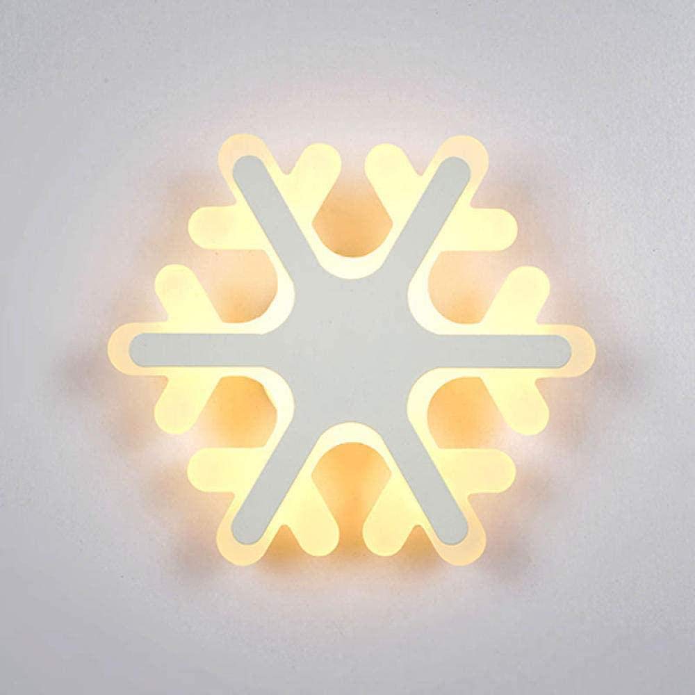 Applique murale LED acrylique flocon de neige, lustre décoratif de chevet - 4