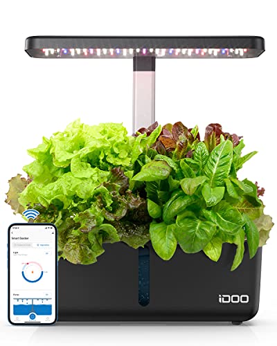 Idoo Wifi Hydroponics Growing System With App Controlled, Indoor Garden With Pump System, Auto-Timer Smart Garden, Grow Light For Home Kitchen Gardening, 8 Pods, Height Up To 13.6" #TOP22