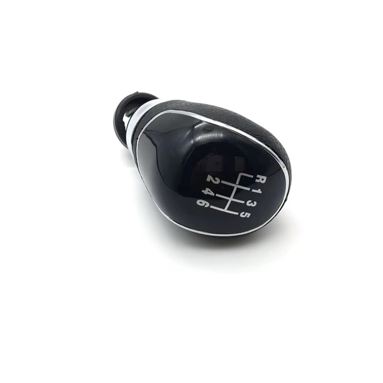 OUVECR Car Shift Gear Knob Handle for Focus 2 Mk2 Fl Mk3 Mk4 Mk7 for Mondeo for Kuga for Galaxy for Fiesta 5 Speed 6 Gear Shift Knob Manual Gear Shift Cover(Black 6speed)