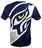 Hochwertiger Druck des Seahawks-Logos auf der Rückseite und des Team-Namens auf der Vorderseite