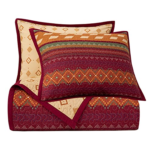 Image of Paseo Road Solace 2 Piece Twin Aztec Western Bedding Reversible Quilt Set