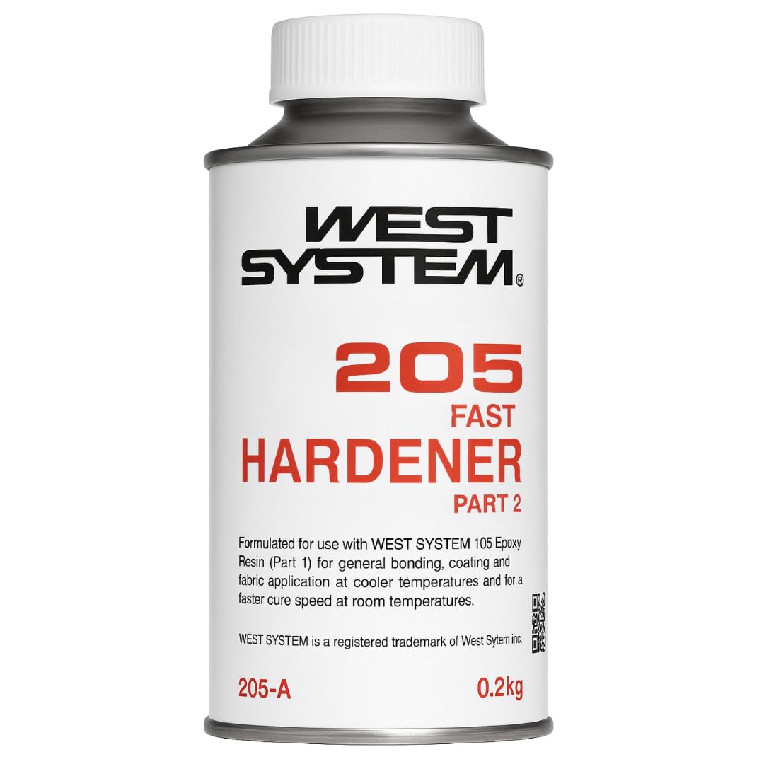 WEST SYSTEM 205 Fast Hardener 200ml - Use with WEST SYSTEM 105 Epoxy Resin for Fibreglass & Wood, Metal, Glass Repair - Pair with Filler & Mixer Accessories - Ideal for Marine, & DIY Applications