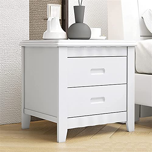 Table de chevet en bois d'hévéa LiChA avec 2 tiroirs de rangement pour petite chambre modern