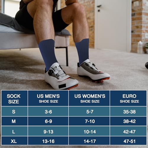 Compression Running Crew Socks Athletic Hiking Moisture Wicking Socks 3 Pack3