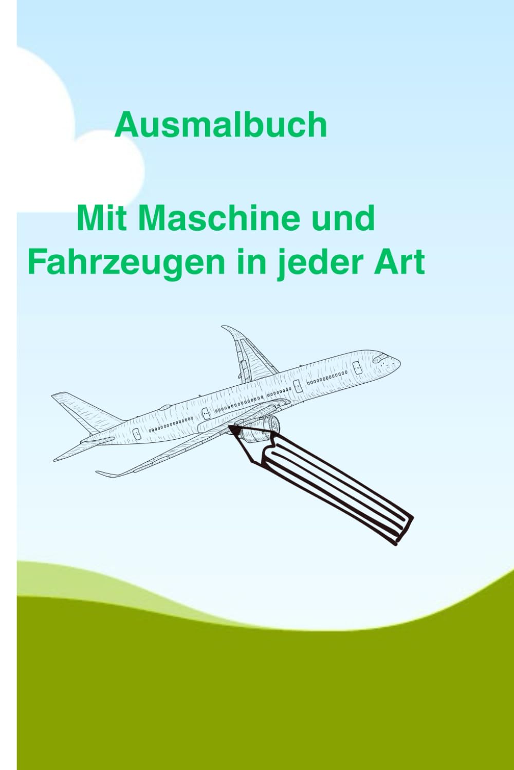 Maschinen zum Ausmahlen: Für 6–18+ | Traktor, Bagger, Kran, LKW, Zug & mehr | Einseitig bedruckt