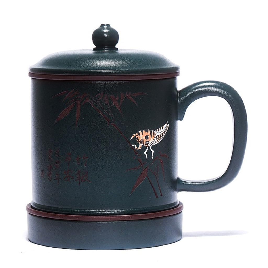 Filiżanki Matcha Handmade: fioletowy kubek z piaskiem z pokrywką 480 ml popołudniowa herbata biurowa filiżanka do herbaty kreatywny kubek na wodę zestaw do herbaty kubek do herbaty