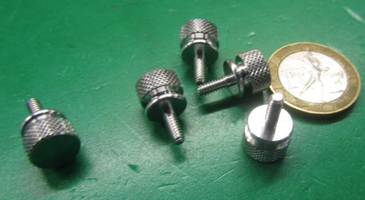 6061 Aluminum Flared Collar Knurled Head Thumb Screws FT 4-40 x .312" Length 5 Pcs