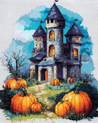 Point de croix paysage de château kit de perlage créatif diy 9CT