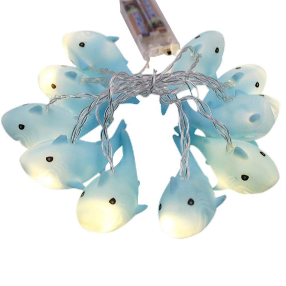 NIWWIN 1.8M 10 LED Children's Room Animal Cute Warm Shark LED String Lights for Holiday Lights Wall Window Tree Decorative Lights Party Yard& Garden Kids Bedroom Living-Room Dorm Decor (Shark)