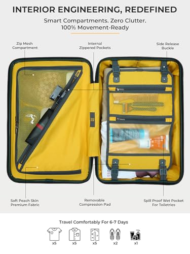 Image of EUME Classic Cabin 55 Cm and Check-in Medium 65 Cm Luggage Trolley Bags for Travel - Set of 2 (Cambridge Brown) | Polycarbonate (PC) 8 Hinomoto Wheels Suitcase | Cabin Trolley Bags | Luggage