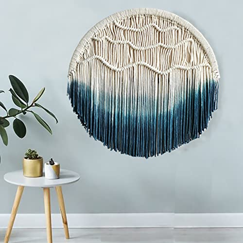 beachy decorating ideas IOWER Macrame Wall Hanging Blue Macrame Wall Decor Large Living Room Home Wall Art,23.6"