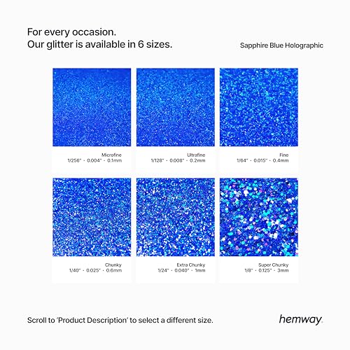 Hemway Craft Glitter Sapphire Blue Holographic 100g Microfine Glitter for Crafts Resin, Cosmetic, Nail, Face, Body, Festival - Image 3