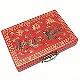 Durable chinesische Fliesen - Alle 146 Fliesen bestehen aus kratzfestem Melamin und enthalten echte Spielbuchstaben mit chinesischen Schriftzeichen, darunter 36 Zeichen, 36 Bambus, 36 Kreise, 16 winddichte Ziegelsteine, 12 Drachenfliesen, 4 Blumen und 4 Stationen, plus 2 Leere Fliesen. Die Fliesen sind glatt und langlebig und können von der Generation zur Erzeugung weitergegeben werden.