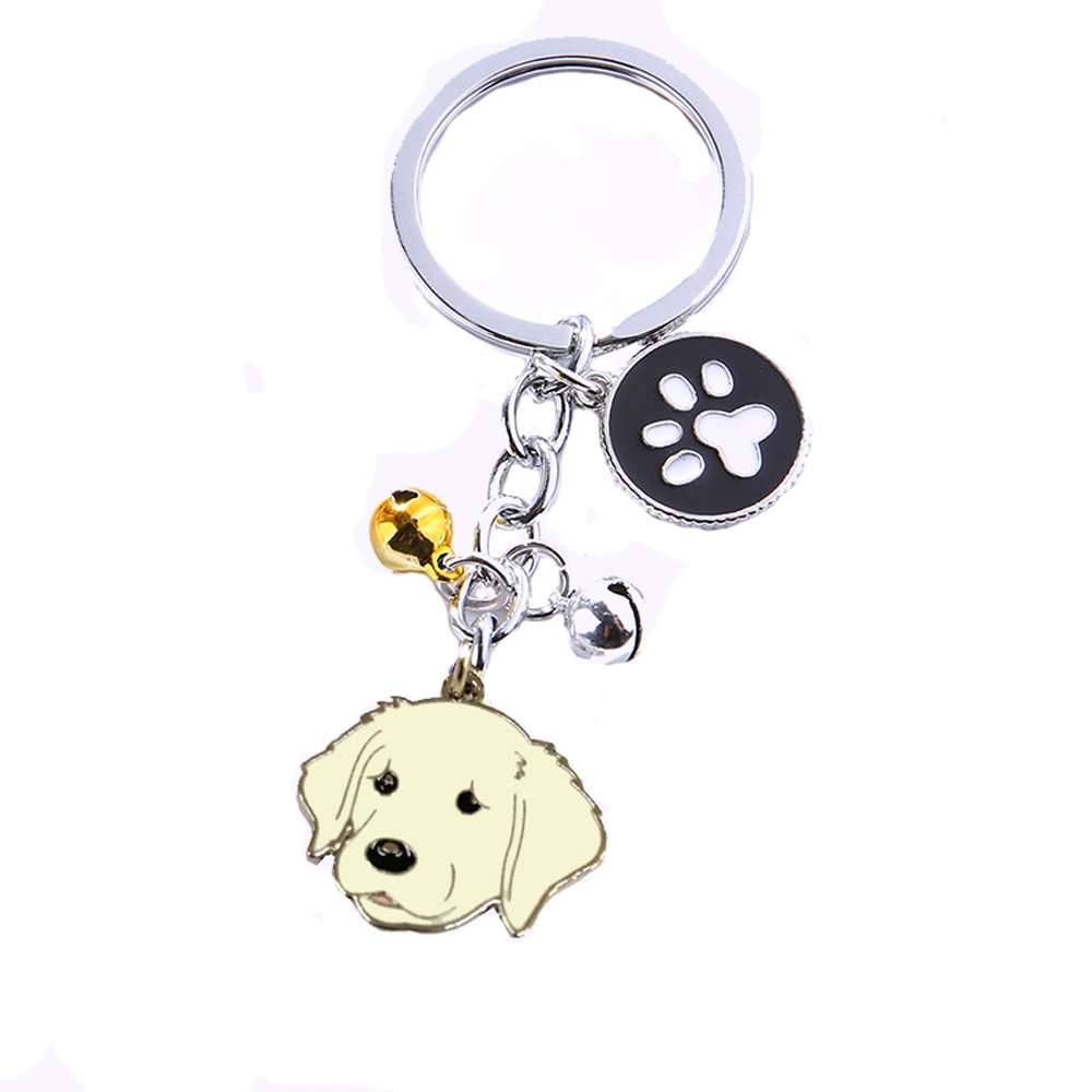 Bbeart Yellow Bbeart® Dog Tag Key-Ring Keychain,Small Puppy Id Tags Metal Keychain Keyring Keyfob Key Tags Car Keyring Bag Charm Birthday (Labrador)