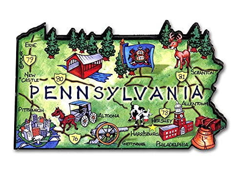 Imán Decorativo Estado Pennsylvania 3.8 x 2.3 in