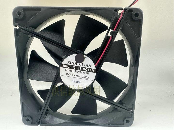RDH1425B 140x140x25mm DC Brushless Cooling Fan, 12V 0.30A, 14CM Computer Case & Power Supply, High Airflow, Quiet Operation