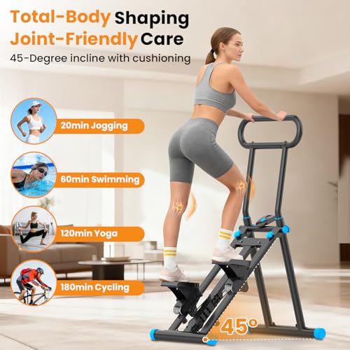 Image of HXD-ERGO Stair Stepper, Upgrade 6-Level Resistance Stair Master with Adjustable Handlebar, Folding Stair Climber Workout Machine