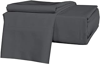 California King Sheets Sets- Cal King Size Sheets Set - 4 Piece Set -Extra Soft - Deep Pockets - Easy Fit - Breathable & Cooling Sheets - Hotel Luxury Bed Sheets - Dark Grey California King Sheets