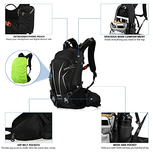 TOMSHOO Bicycle Backpack 20L/30L Outdoor Backpack Multifunctional Hiking Backpack Ski Backpack for Cycling Riding Mountaineering with Rain Cover and Helmet