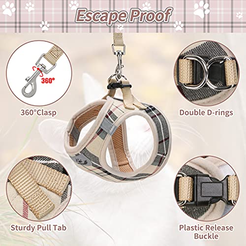 PUPTECK Cat Harness and Leash Set - Soft Comfortable Breathable Harness and Durable Leash Adjustable Vest Escape Proof… - Image 4