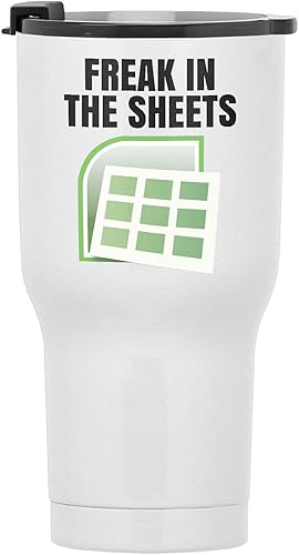 Freak In The Sheets - Vaso de hoja de cálculo Excel, regalos de contabilidad, CPA, regalo de temporada fiscal, vaso de viaje de acero inoxidable de