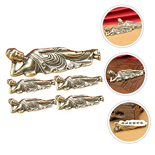 Figuritas Decorativas de Buda Reclinado de Cobre 5 Piezas miniatura 2