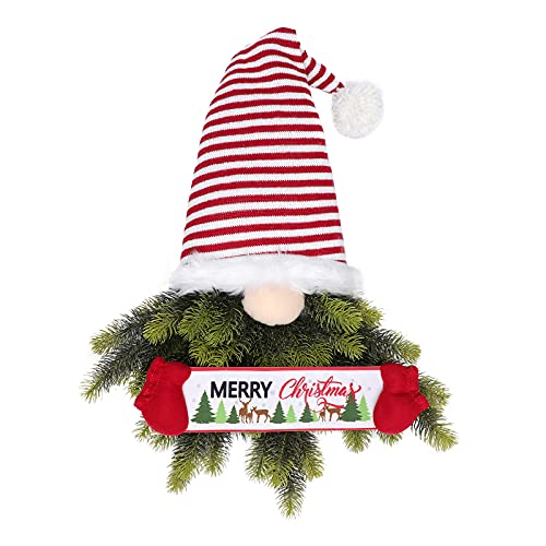 Apchfiog Christmas Wreath Gnome With Pine Needle 30" Front Door Hanging Ornament Swedish Tomte Home Decoration Xmas Wall Sign Decor For Window Room Porch Indoor Outdoor #TOP1