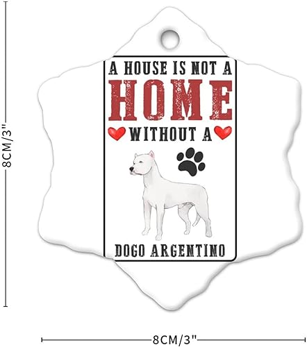Miniatura 2 de Colgante conmemorativo de Navidad, adornos de Navidad A House Is Not A Home Without A Dog Dogo Argentino de dibujos animados vintage de recuerdo de