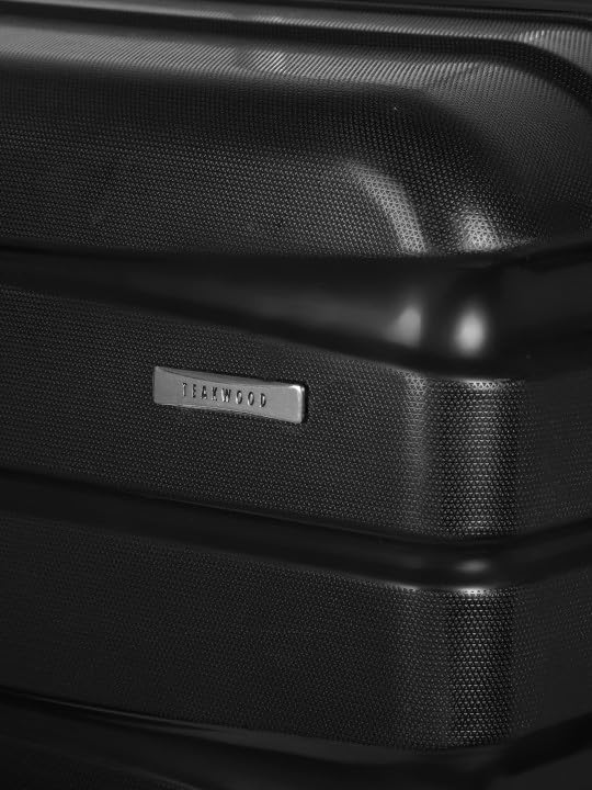 Image of Teakwood Small-Medium-Large 8 Wheels Trolley Bag, Hard Cabin with Zipper Closure, Adjustable Push Button & Cross Side Strap, TSA Lock System 360 Degree (Set of 3, Black)