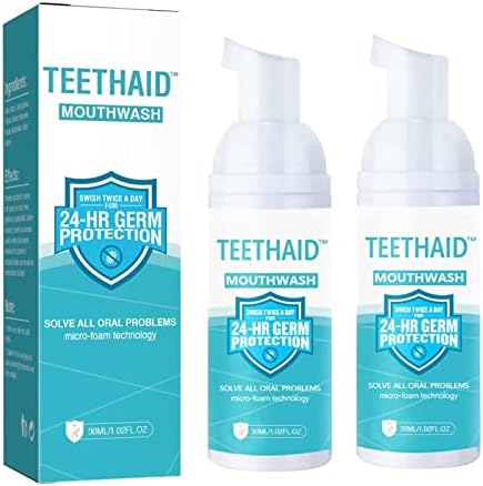 Teethaid Mouthwash, 50ML Teeth Whitening Essence Foam, Natural Ingredients Teeth Aid Mouthwash, Calculus Removal, Teeth Whitening, Healing Mouth, Oral Care Foam Toothpaste Refresh The Breath (1PC)
