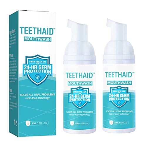 COTTNY Teethaid Mouthwash, Teeth Aid Mouthwash, Teethaid Mouthwash Whitening Toothpaste Foam, Teeth Whitening Mousse Foam, Nature Teeth Mousse Foam Oral Care, Refresh The Breath (30ML), Pack of 1