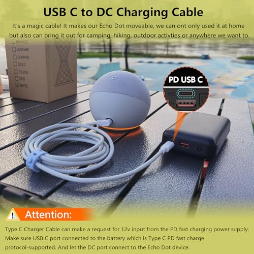 Adaptador cargador USB C para Echo Dot 3ra/4ta generación miniatura 2