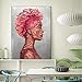 Produktbild Leinwandbild 70x90 cm rahmenloses rotes weibliches Porträt Ölgemälde HD-Druck an der Wand des Wohnzimmerbildes moderner Heimtextiliendruck