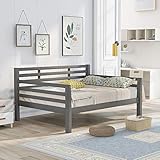 Harper & Bright Designs Full Size Daybed Wooden Daybed Frame with Wood Slat Support Dual-use Sturdy Sofa Bed for Bedroom Living Room, Gray