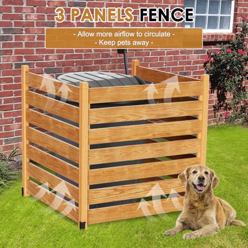 NAIZEA Fence Panels Outdoor Fence Privacy Screen, Air Conditioner Fence Trash Can Fence Pool Equipment Enclosure Fence, Wood Fence Panels for Outside 48\" W x 36\" H, 3 Panels