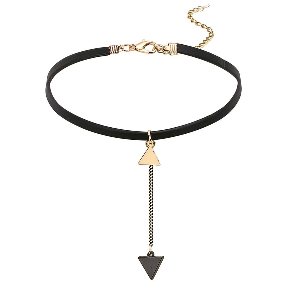 Bishlin choker, naszyjnik, trójkąt, aksamitna koronka, wąski choker