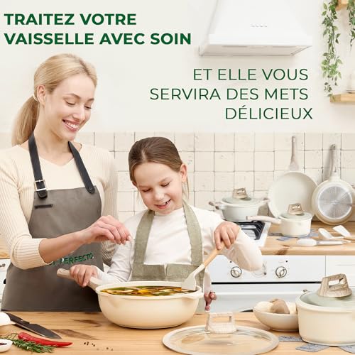 Casseroles Jl-36 Jl-33 (blanc), 28cm, 24cm, 20cm, 16cm – Image 4