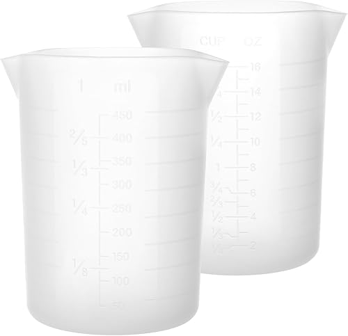 Miniatura 10 de Gartful Vasos medidores de silicona grandes de 15.2 fl oz, vasos de resina reutilizables de 15 onzas para epoxi, moldes de fundición, slime