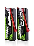 Ovonic 2s Lipo Battery 7.4V 50C 5200mAh RC Lipo Batteries HardCase Dean-Style T Connector for RC Car Losi Traxxas Slash Buggy Team Associated (2 Pack)