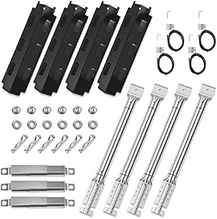 GFTIME 37CM Repair Kit Replacement For Charbroil 463420507, 463420509, 463460708, 463460710 Barbecue Gas Grills, Stainless Steel Burners, Carryover Crossover Tube, Heat Plate Flame Tamer Spare Parts
