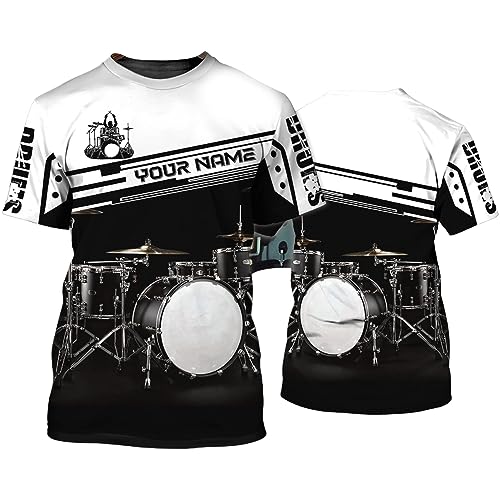 Personalized Drum 3D All Over Printed Shirt, Custom Name for Women Men, Drummer Gifts, Gift for Birthday, Christmas