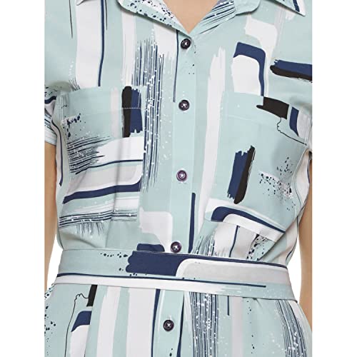 Image of PINACOLADA Women Abstract Print A-line Dress with Patch Pocket