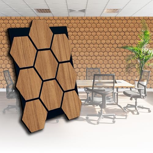 AS Country Stone® Akustikpaneele Holz | 80cm x 65cm | echtes Holz | Effektive Schalldämmung für Büro | Wandpaneele für mühelose Montage | Ideale Deko für Büros | Wandpaneele Akustikplatten