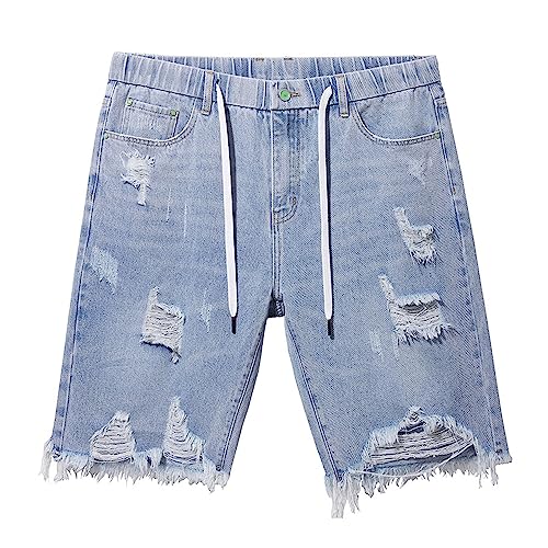 JEsilunmaMY Shorts de mezclilla rasgados para hombre miniatura 1