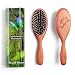 Pure Boar Bristle Nylon Pin Combination (PWC) Hair Brush for Medium Thickness Hair, Pear Wood Handle, Model PWC, Rounded Nylon Pins, Stiff Boar Bristle, Premium Quality Hairbrush, Made in Germany